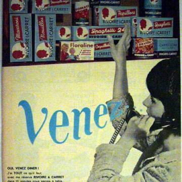 Affiche vintage Rivoire et Carret : venez choisir vos pâtes Affiche vintage Rivoire et Carret : venez choisir vos pâtes