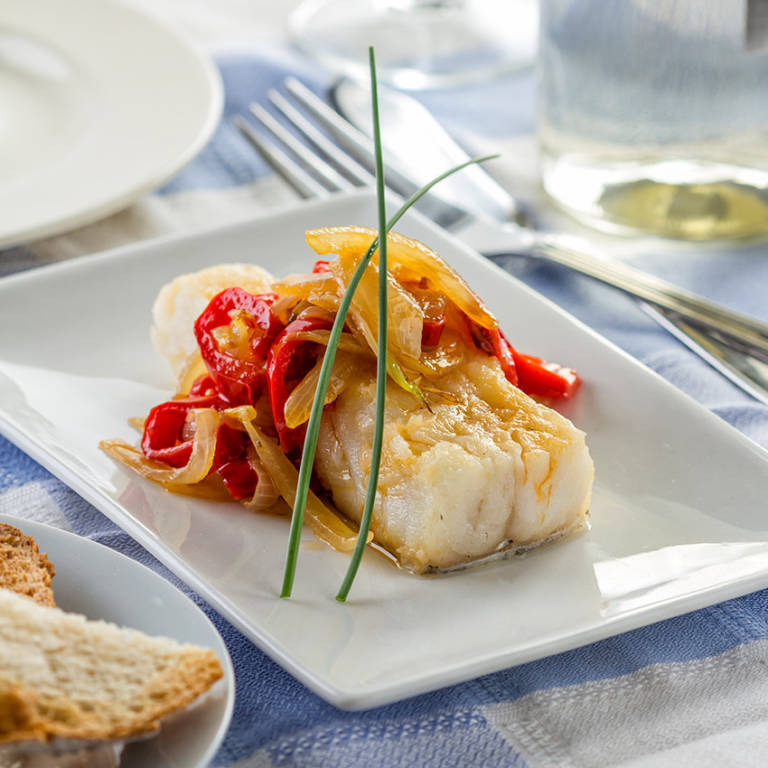 Filet de poisson en papillote de poivrons